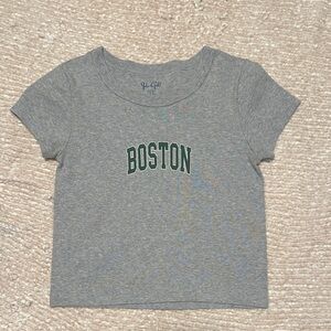 Brandy Melville Tee with Green Boston Print